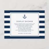 ネイビーブルー航海のベイビーシャワー表示シャワー エンクロージャーカード (正面)
