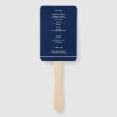 ネイビーブルー航海のホワイトいかりシーサイド結婚ズ ハンドファン (裏面)