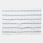 ネイビーブルー航海のホワイトロープ模様 キッチンタオル (横)