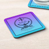 ネイビーブルー航海のボートいかりオンパープル&ブルー コースター (左側)
