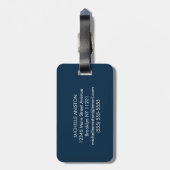ネイビーブルー航海のボートいかり |モノグラムカスタム ラゲッジタグ (裏面縦)