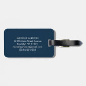 ネイビーブルー航海のボートいかり |モノグラムカスタム ラゲッジタグ (裏面横)