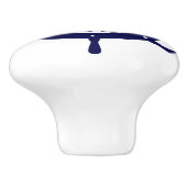 ネイビーブルー航海のボートホイールイラストレーション セラミックノブ (側面)