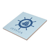 ネイビーブルー航海のボートホイール タイル (側面)