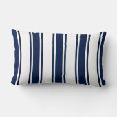ネイビーブルー航海のルストライプのンバー枕 ランバークッション (裏面)