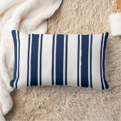 ネイビーブルー航海のルストライプのンバー枕 ランバークッション (ブランケット)