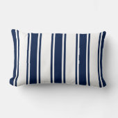 ネイビーブルー航海のルストライプのンバー枕 ランバークッション (正面)