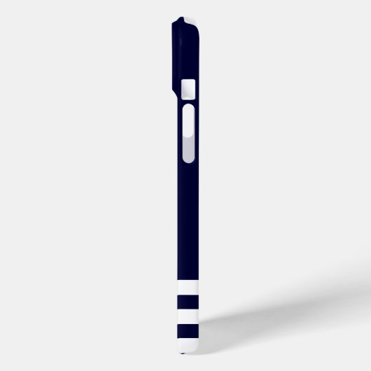 ネイビーブルー航海のロープといかりモノグラムの Case-Mate iPhoneケース (裏面 / 左)