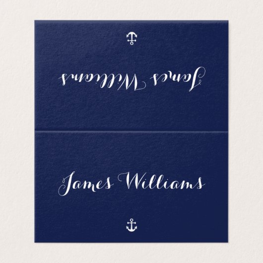 ネイビーブルー航海の折り畳み場所設定カード (外部フラット)