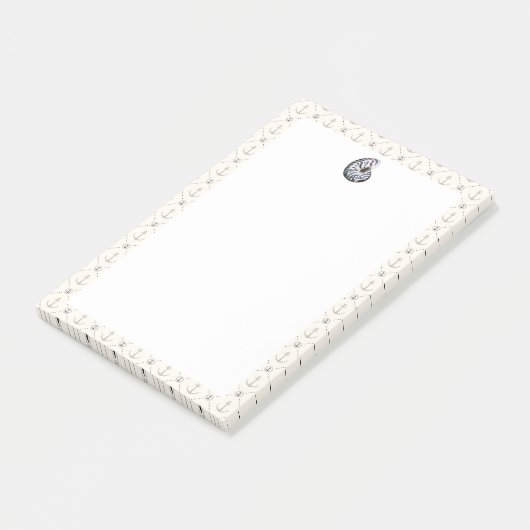 ネイビーブルー航海の海シェルいかり ポストイット (アングル)