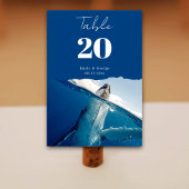 ネイビーブルー航海の海ホエールボービーチ結婚式 テーブルナンバー