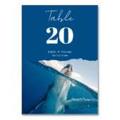 ネイビーブルー航海の海ホエールボービーチ結婚式 テーブルナンバー (正面)