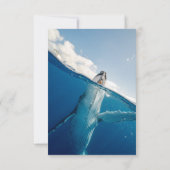 ネイビーブルー航海の海ホエールボービーチ結婚式 出欠カード (裏面)