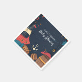 ネイビーブルー航海の海賊赤ちゃんシャワー スタンダードカクテルナプキン (角)