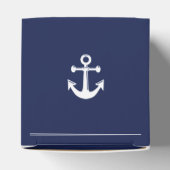 ネイビーブルー航海の結婚式の引き出物ボックスといかり フェイバーボックス (上部)