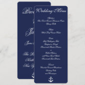 ネイビーブルー航海ウェディングメニュー カスタム招待状 メニュー (正面/裏面)