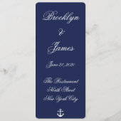 ネイビーブルー航海ウェディングメニュー カスタム招待状 メニュー (裏面)