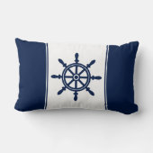 ネイビーブルー船のホイールランバーピロー ランバークッション (裏面)