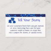 ネイビーブルー花デザイナー名刺 割引カード (裏面)