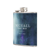 ネイビーブルー花婿介添人結婚ズ フラスク (左)