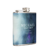 ネイビーブルー花婿介添人結婚ズ フラスク (右)