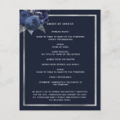 ネイビーブルー花模様銀写真葬儀プログラム (裏面)