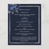 ネイビーブルー花模様銀写真葬儀プログラム (裏面)