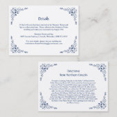 ネイビーブルー華美スワール詳細エンクロージャカード | エンクロージャーカード (正面/裏面)