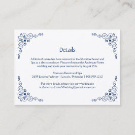 ネイビーブルー華美スワール詳細エンクロージャカード | エンクロージャーカード