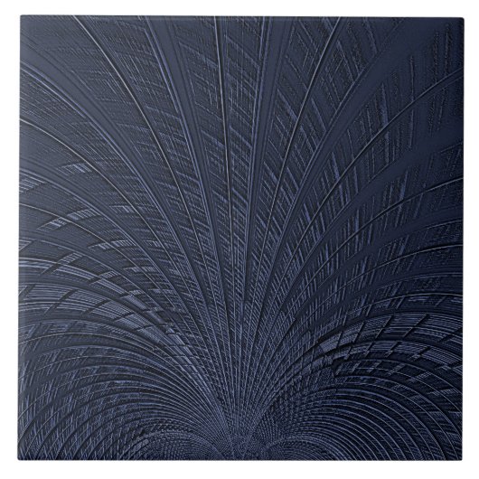 ネイビーブルー装飾陶磁器タイル タイル (正面)
