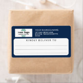 ネイビーブルー親切にロゴ出荷に配信 ラベル (インサイチュ)