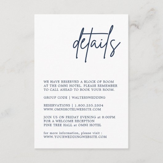 ネイビーブルー詳細エンクロージャカード エンクロージャーカード (正面)