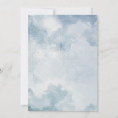 ネイビーブルー赤面ほこりっぽいフローラ金ゴールド結婚フレーム 招待状 (裏面)