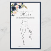 ネイビーブルー赤面ピンクウォーターカラーブライダルシャワーゲーム (正面)