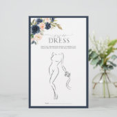 ネイビーブルー赤面ピンクウォーターカラーブライダルシャワーゲーム (スタンド正面)