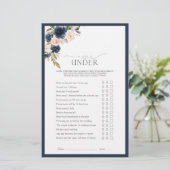 ネイビーブルー赤面ピンクウォーターカラーブライダルシャワーゲーム (スタンド正面)