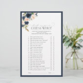 ネイビーブルー赤面ピンクウォーターカラーブライダルシャワーゲーム (スタンド正面)