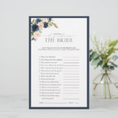 ネイビーブルー赤面ピンクウォーターカラーブライダルシャワーゲーム (スタンド正面)