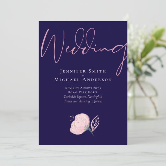 ネイビーブルー赤面ピンクロセゴ結婚ルドの予算 (スタンド正面)