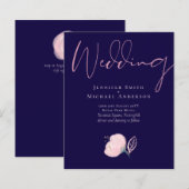 ネイビーブルー赤面ピンクロセゴ結婚ルドの予算 (正面/裏面)