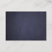 ネイビーブルー赤面ピンクローズシック結婚式RSVP エンクロージャーカード (裏面)