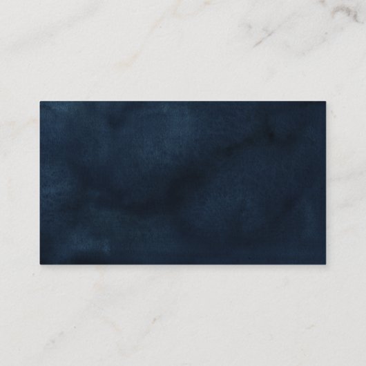 ネイビーブルー赤面ピンクローズジオメトリック願い井戸 エンクロージャーカード (裏面)