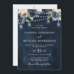 ネイビーブルー赤面ピンクローズストリングライツ結婚ズ 招待状<br><div class="desc">美しいフローラボー絵を描ホ結婚式招待状は手の水の色のフローラグラフィックス/バラの濃厚な色調のネイビーブルーと赤面ピンク/桃とメイソンジャーとストリングライトを特徴とする。カスタマイズに関して連絡は救済私に連絡してくださいもし。または、このデザインを使用して他の製品が必要。</div>