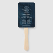 ネイビーブルー赤面ピンクローズボタニカル ハンドファン (裏面)