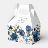 ネイビーブルー赤面ピンクローズボタニッ結婚クス フェイバーボックス (裏面サイド)