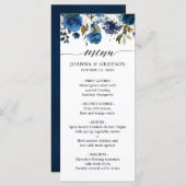 ネイビーブルー赤面ピンクローズボタニッ結婚クス メニュー (正面/裏面)