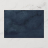 ネイビーブルー赤面ピンクローズボホウェディングレセプション エンクロージャーカード (裏面)