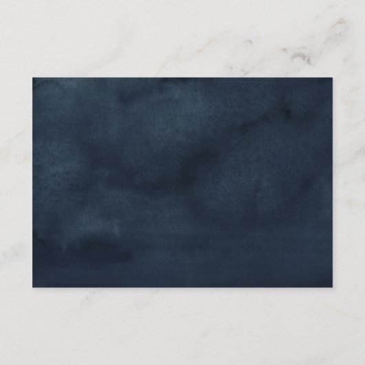 ネイビーブルー赤面ピンクローズボホウェディングレセプション エンクロージャーカード (裏面)