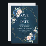 ネイビーブルー赤面ピンクローズボー結婚ホズ セーブザデート<br><div class="desc">美しいフローラboho結婚式の日付を保存し色彩の鮮やかて、ネイビーブルーと赤面ピンク/桃と手のレタリングスタイルフォントの豊かなトーンの手の水の色のフローラグラフィック/バラ魅力的。カスタマイズに関して連絡は救済私に連絡してくださいもし。または、このデザインを使用して他の製品が必要。</div>