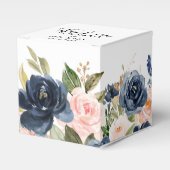 ネイビーブルー赤面ピンクローズボー結婚ホズ フェイバーボックス (正面サイド)